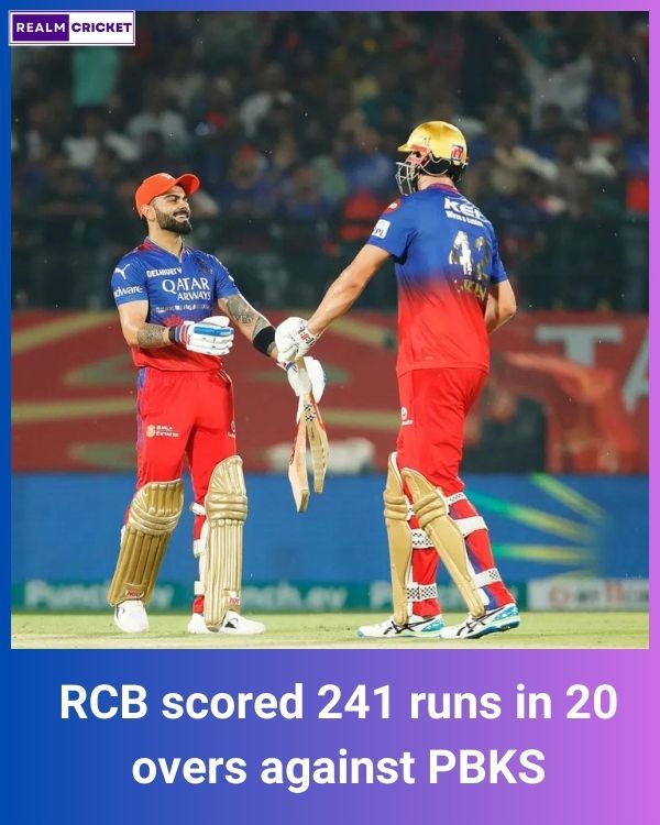 RCB scored 241 runs in 20 overs against PBKS