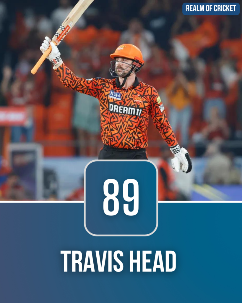 Travis Head smashed 89 runs off 30 balls agianst SRH in IPL 2024